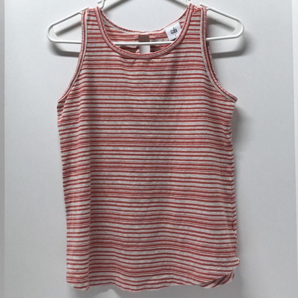 Cabi #5761 Spirit Tank in Red Orange / Oatmeal